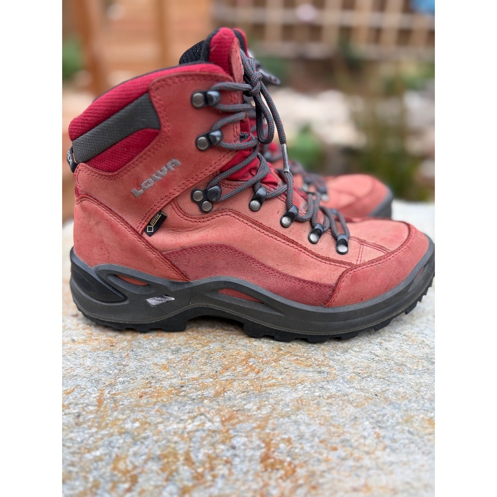 Lowa Renegade GTX Mid Ws Hiking Boots Red Gore-Tex Vibram Womens 10 320945